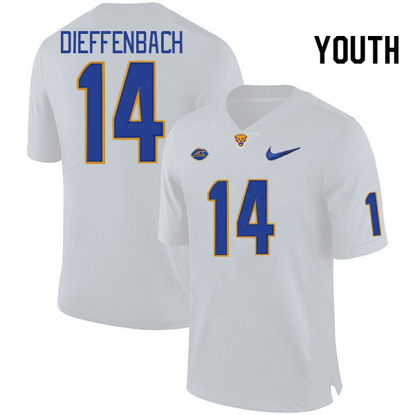 Youth #14 Ty Dieffenbach Pitt Panthers College Football Jerseys Stitched Sale-White